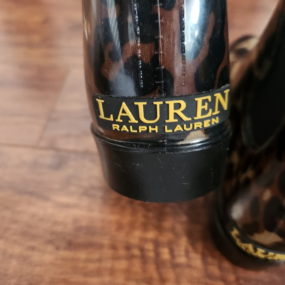 Lauren Ralph Lauren Women Boots Leopard Size 8 Tally Ankle Rain Boots New - Picture 6 of 8